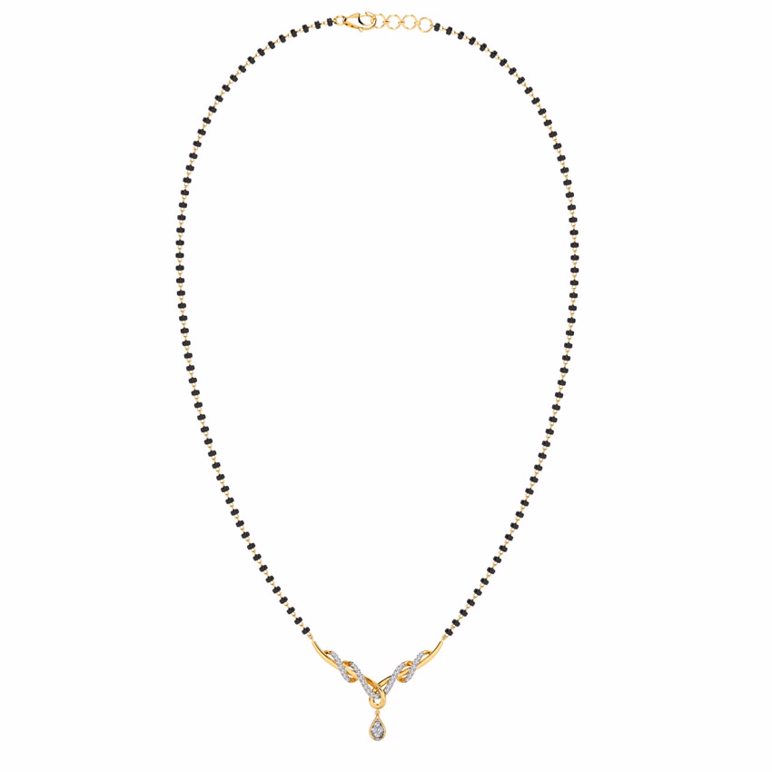 Diamond Mangalsutra 18 Karat Yellow Gold Raisha Diamond Mangalsutra