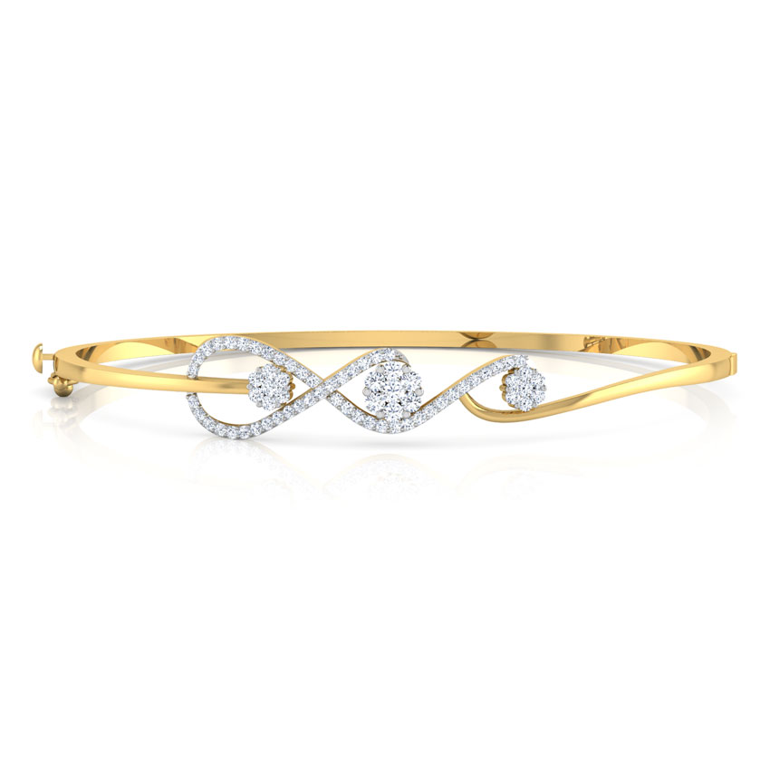 Diamond Bracelets 18 Karat Yellow Gold Aura Cluster Diamond Bracelet