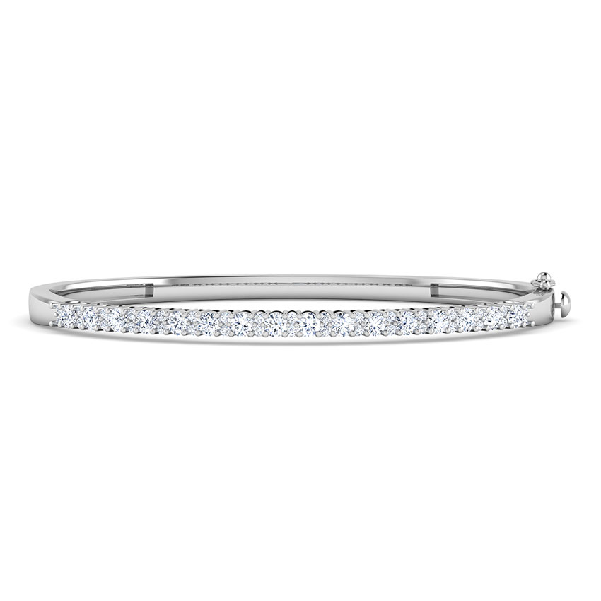 Diamond Bracelets 14 Karat White Gold Lican Sleek Row Diamond Bracelet