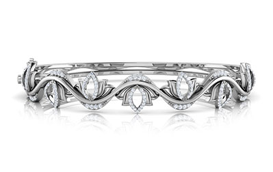 Lotus Wave Diamond Bracelet