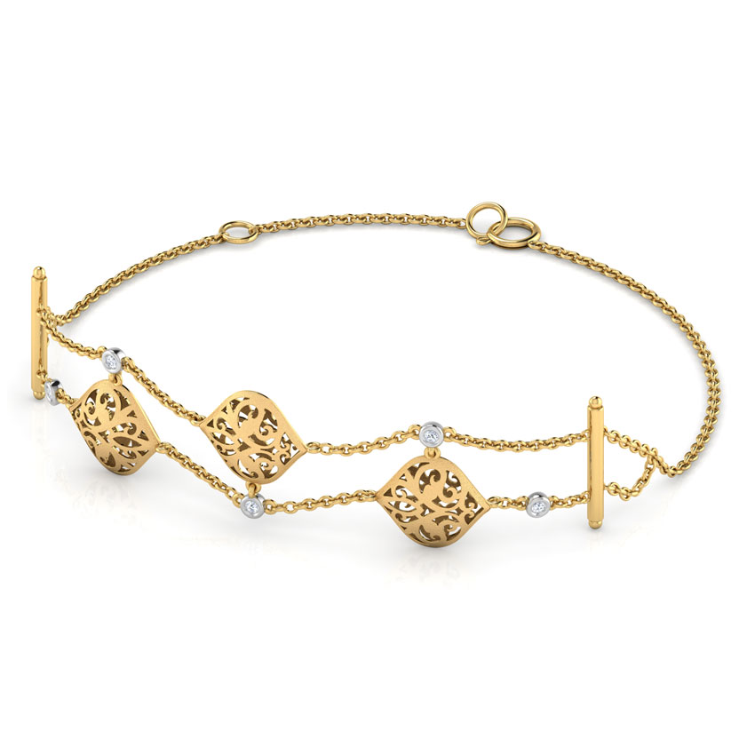 Diamond Bracelets 18 Karat Two Tone Gold Elizabeth Charm Bracelet