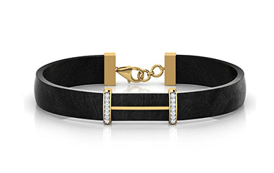 Diamond Bracelets 18 Karat Yellow Gold Mack Diamond Bracelet for Men