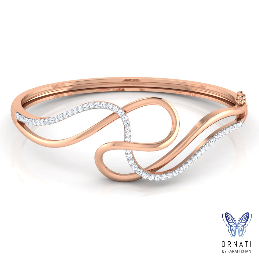 Diamond Bracelets 18 Karat Rose Gold Arch Oval Diamond Bracelet