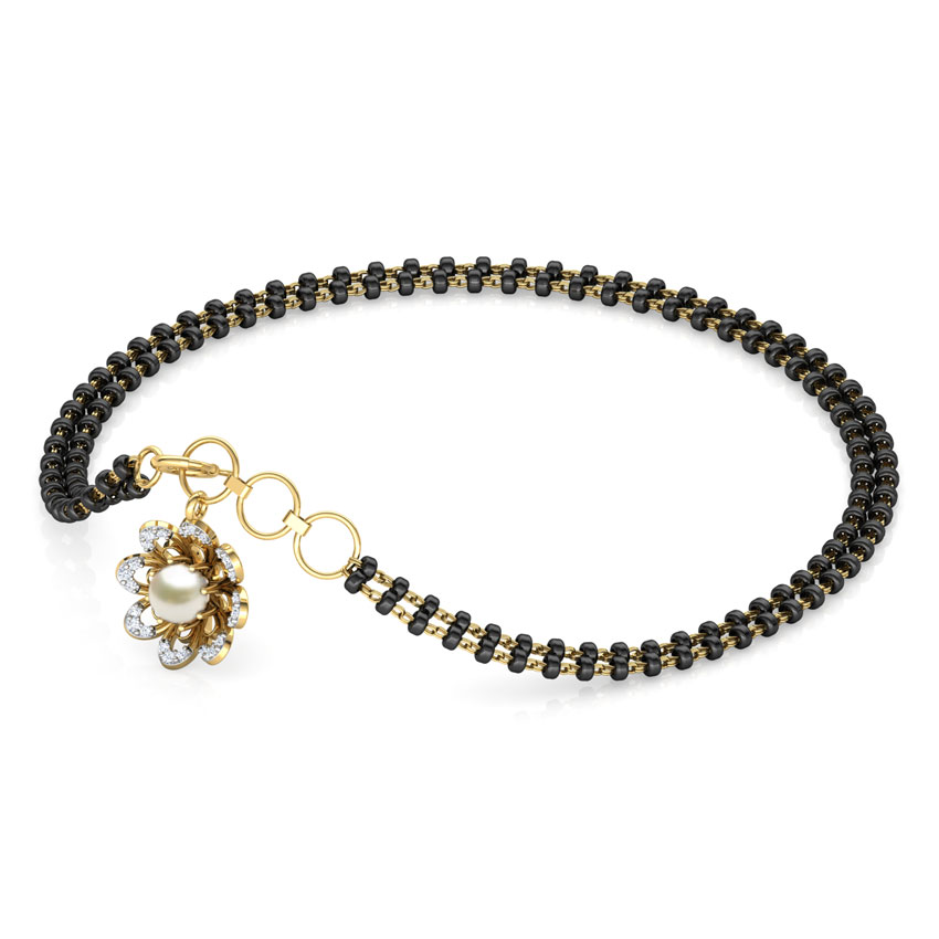 Diamond,Gemstone Bracelets 18 Karat Yellow Gold Saanvi Pearl Mangalsutra Bracelet