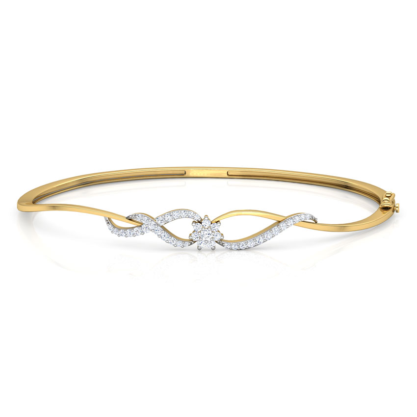Diamond Bracelets 18 Karat Yellow Gold Petite Diamond Cluster Bracelet