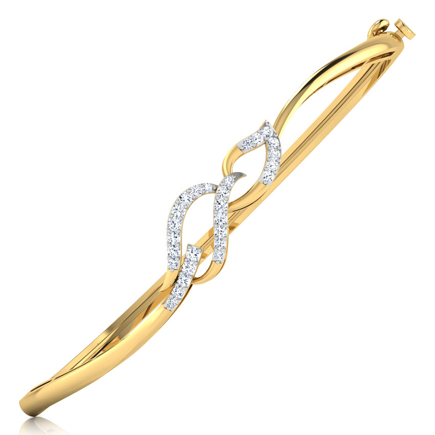 Curvy Leaf Diamond Bracelet