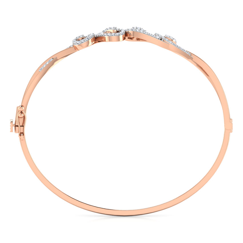 Diamond Bracelets 18 Karat Rose Gold Paisley Scroll Diamond Bracelet
