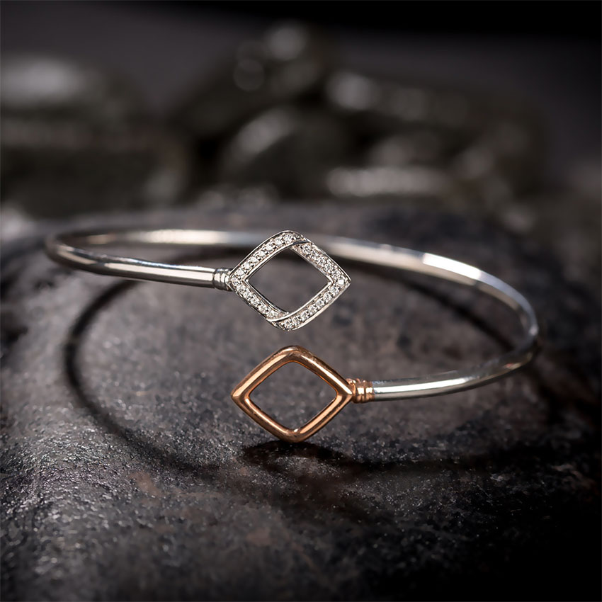 Duo Rhombus Diamond  Bracelet