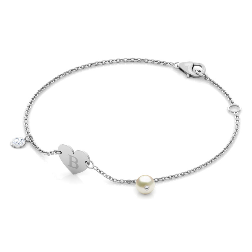 Alphabet B Pearl Bracelet