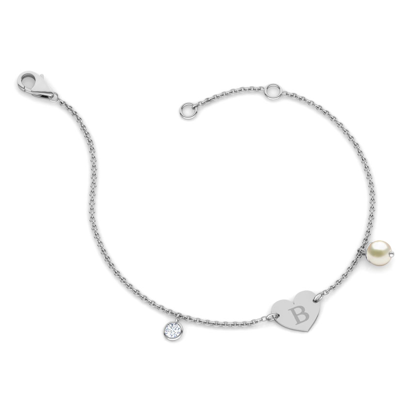 Alphabet B Pearl Bracelet