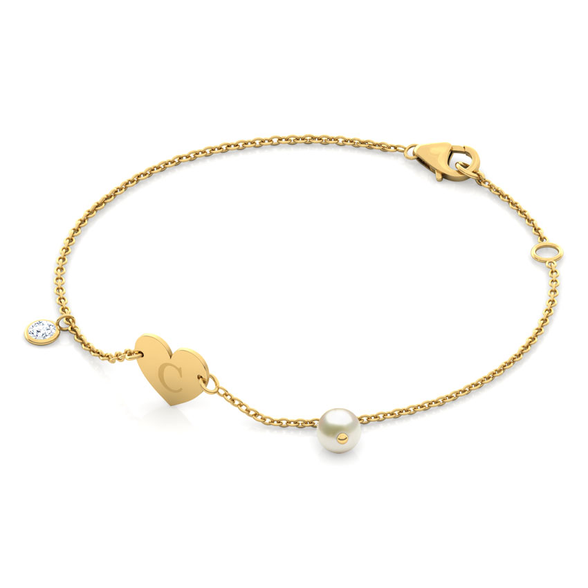 Alphabet C Pearl Bracelet