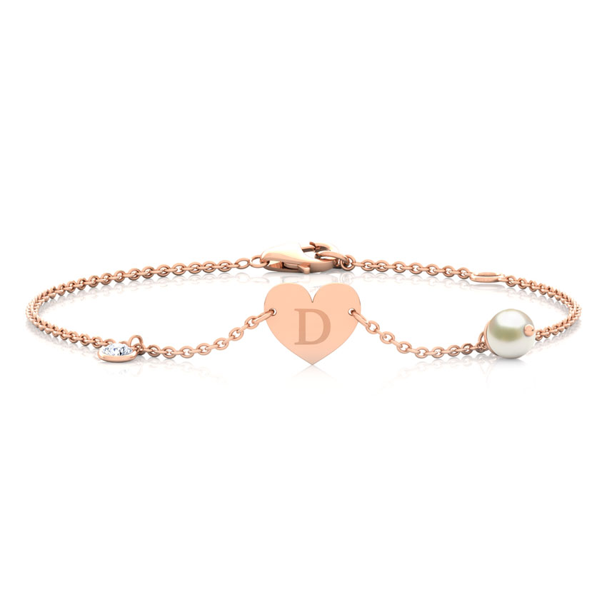 Alphabet D Pearl Bracelet
