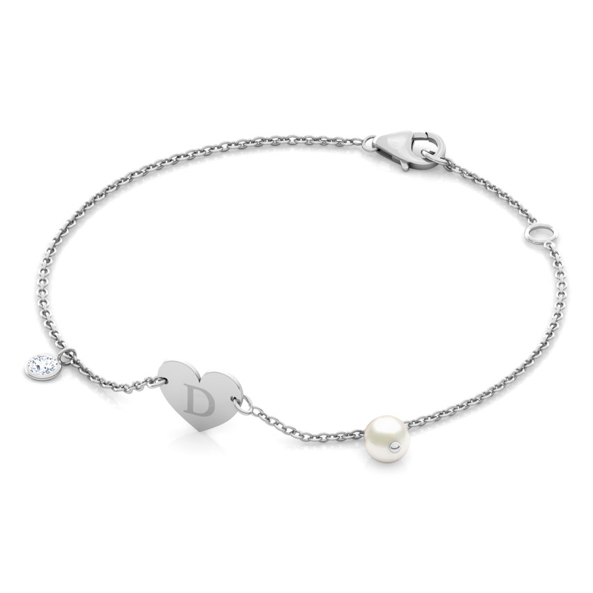 Alphabet D Pearl Bracelet