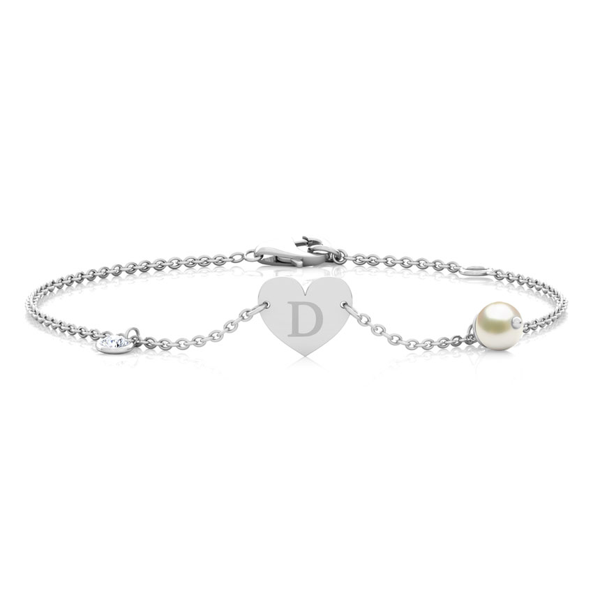 Alphabet D Pearl Bracelet