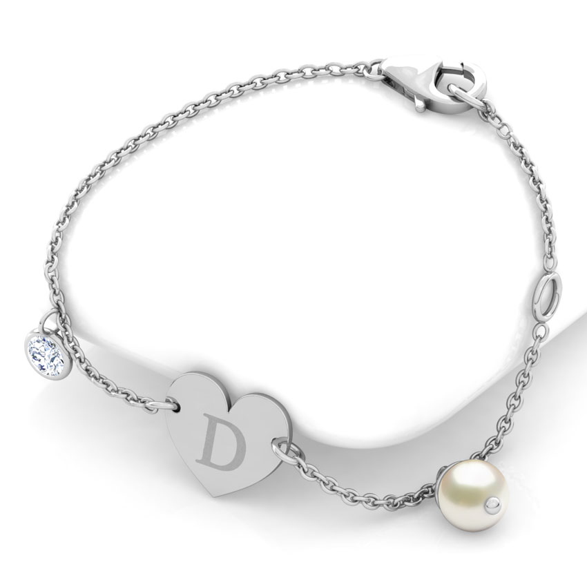 Alphabet D Pearl Bracelet