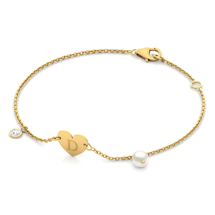 Alphabet D Pearl Bracelet Alphabet D Pearl Bracelet
