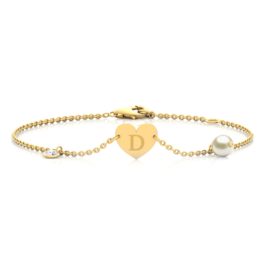 Alphabet D Pearl Bracelet Alphabet D Pearl Bracelet