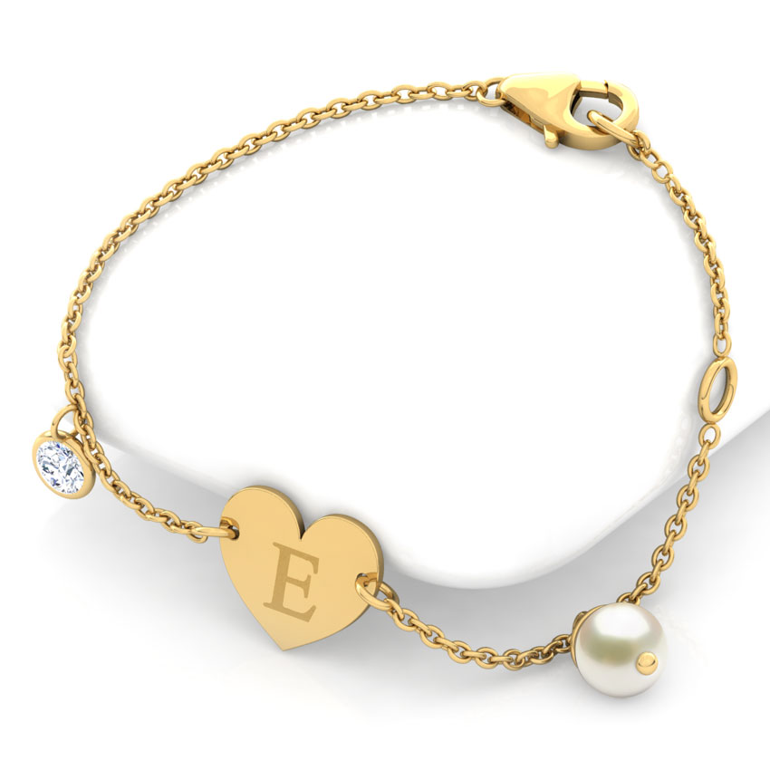 Alphabet E Pearl Bracelet Alphabet E Pearl Bracelet