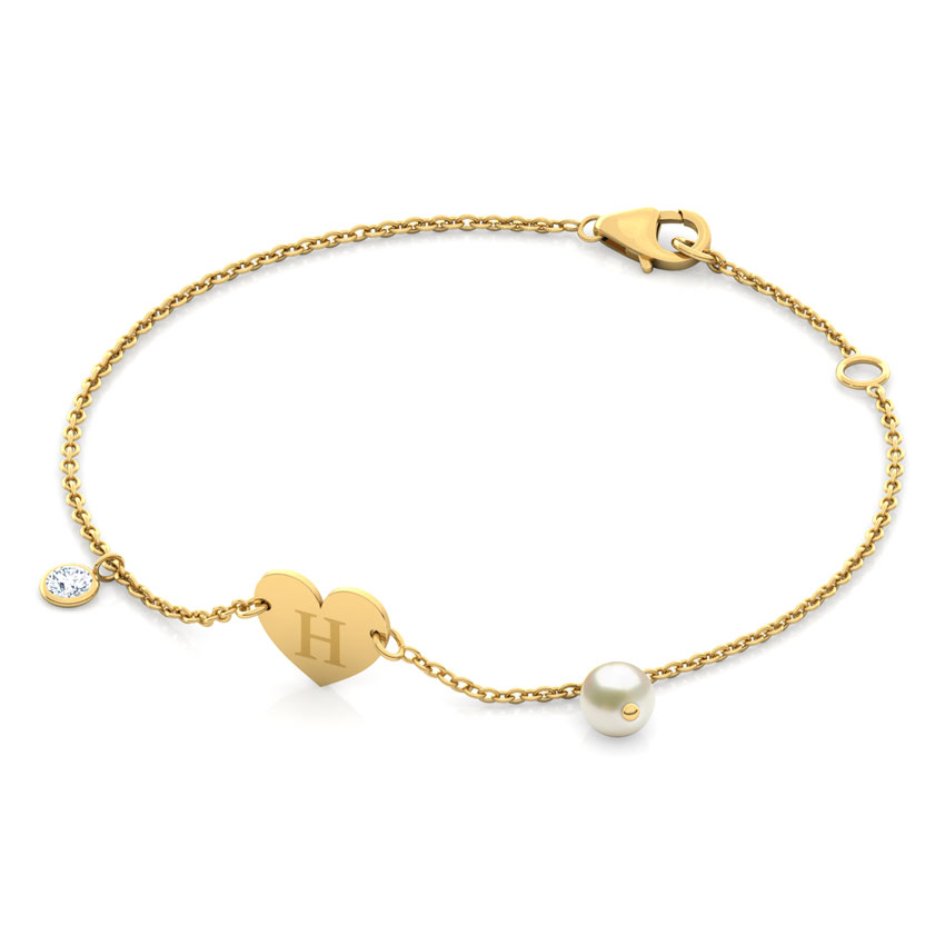Alphabet H Pearl Bracelet Alphabet H Pearl Bracelet