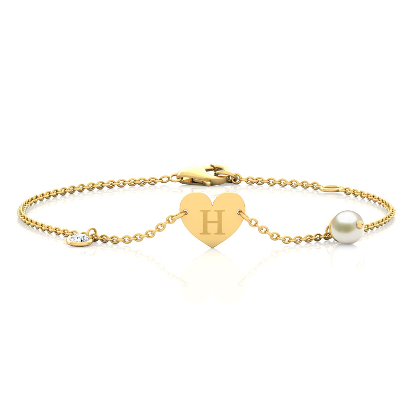 Alphabet H Pearl Bracelet Alphabet H Pearl Bracelet