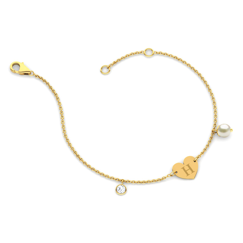 Alphabet H Pearl Bracelet Alphabet H Pearl Bracelet