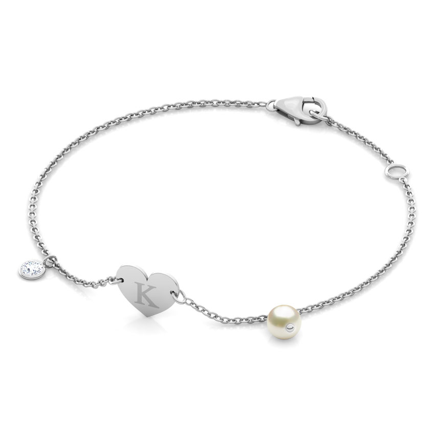 Alphabet K Pearl Bracelet