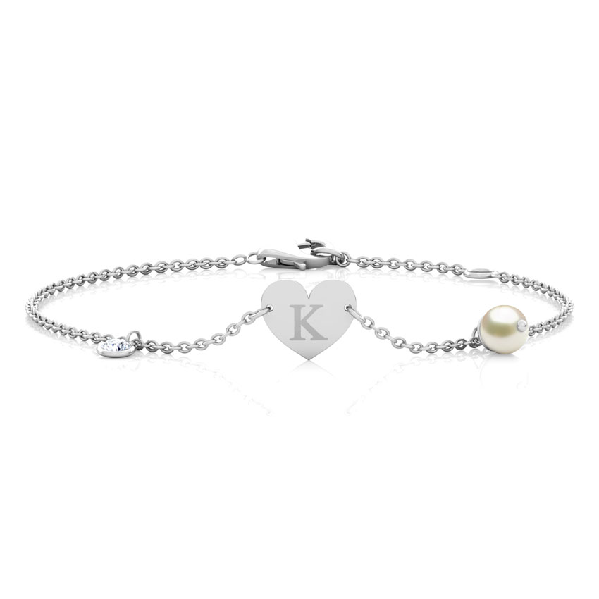 Alphabet K Pearl Bracelet