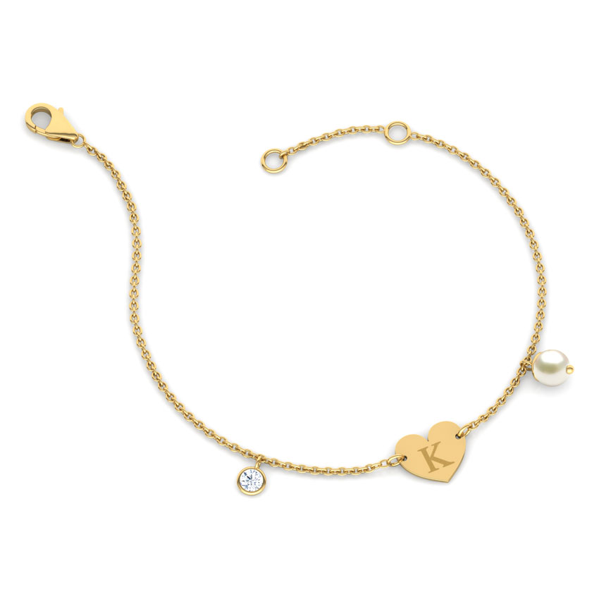 Alphabet K Pearl Bracelet Alphabet K Pearl Bracelet