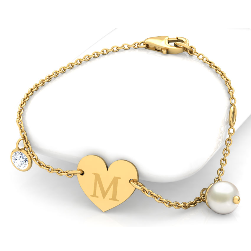 Alphabet M Pearl Bracelet Alphabet M Pearl Bracelet