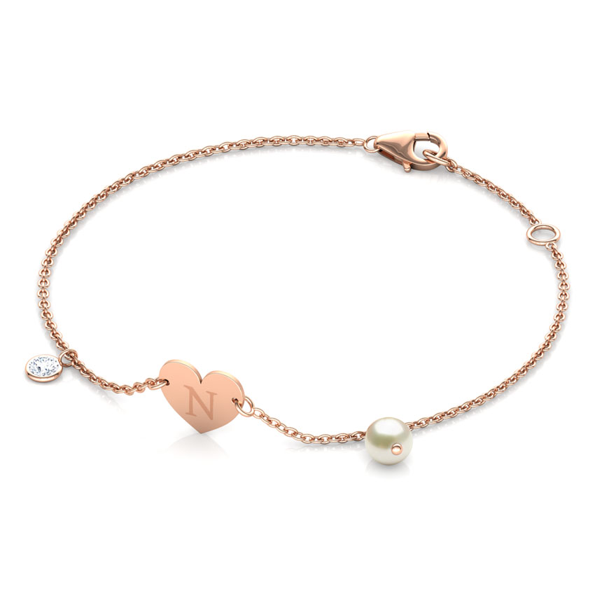 Alphabet N Pearl Bracelet