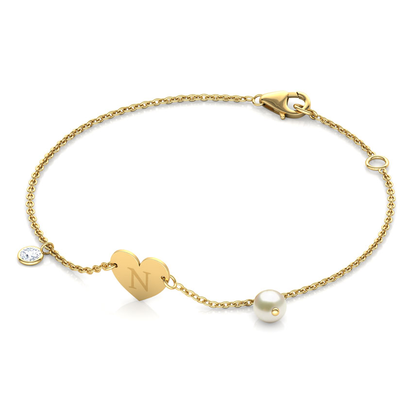 Alphabet N Pearl Bracelet