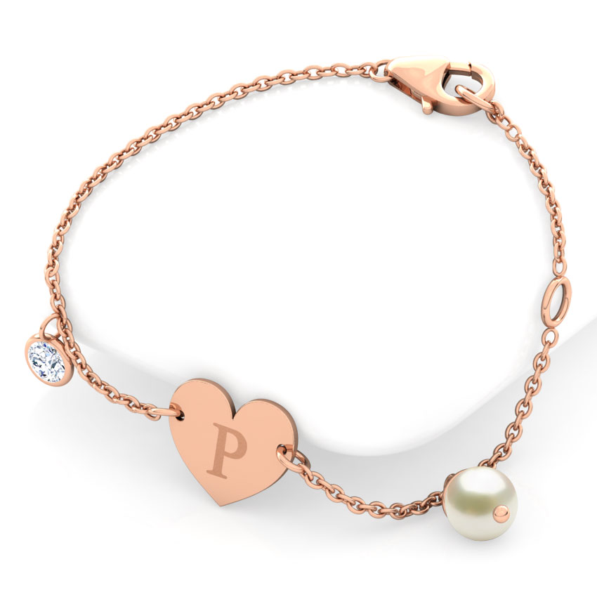 Alphabet P Pearl Bracelet