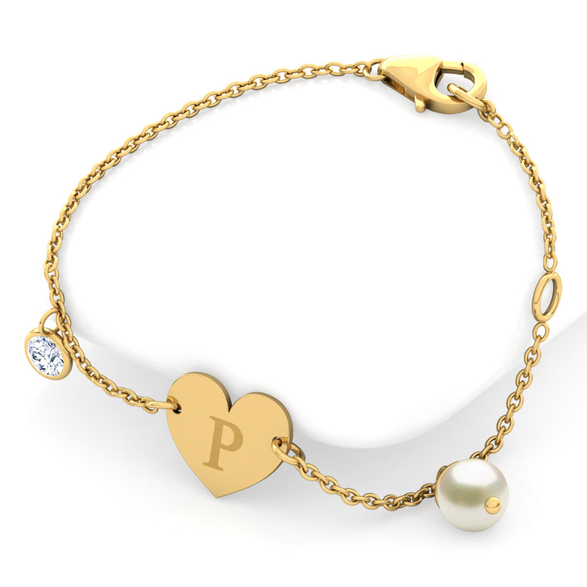 Alphabet P Pearl Bracelet Alphabet P Pearl Bracelet