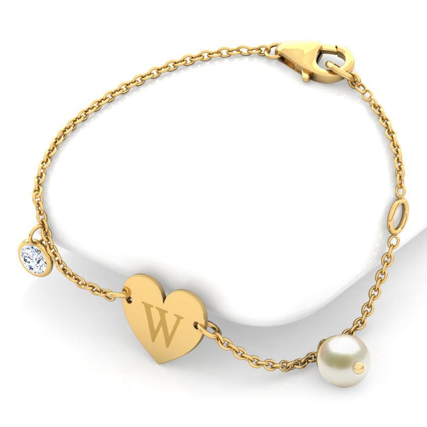 Alphabet W Pearl Bracelet Alphabet W Pearl Bracelet