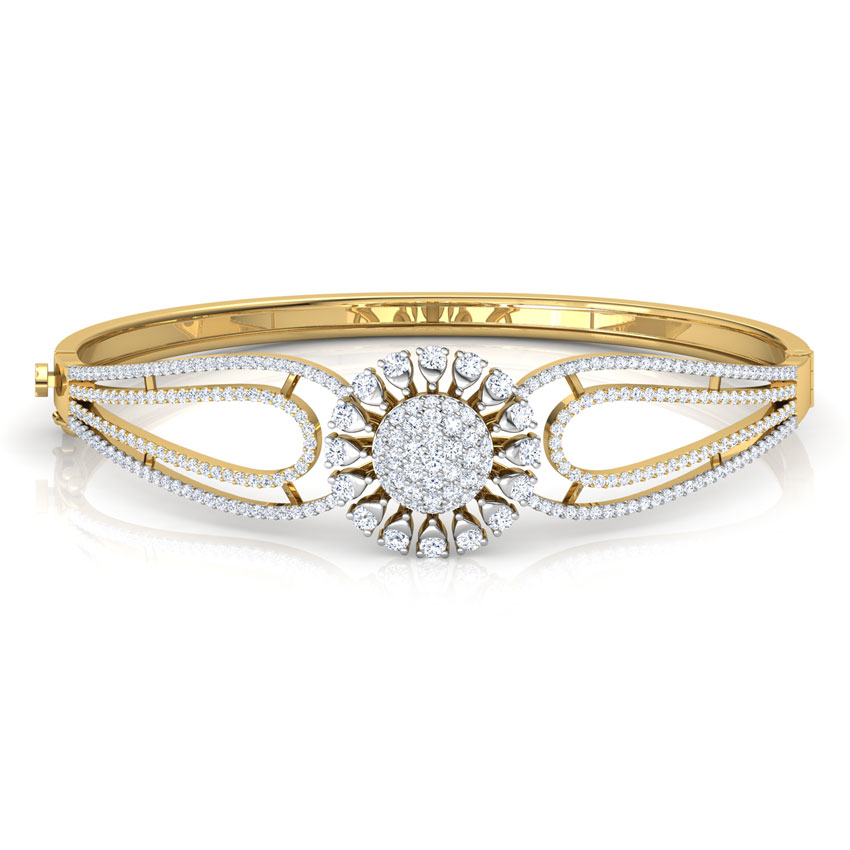 Diamond Bracelets 18 Karat Yellow Gold Daisy Flower Bracelet