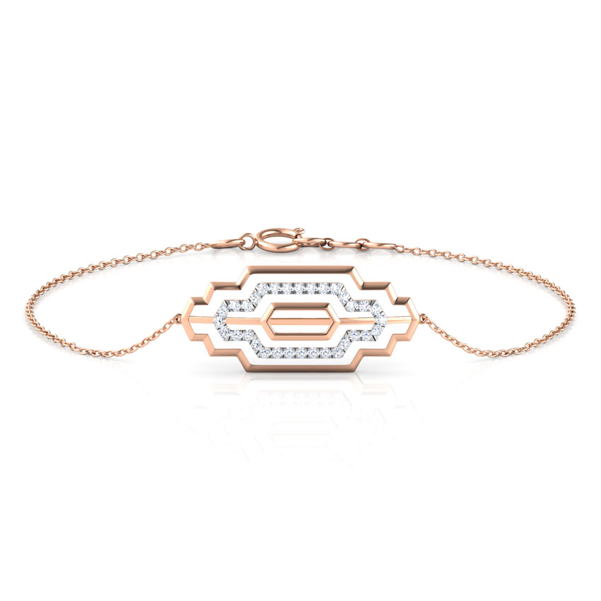 Diamond Bracelets 18 Karat Rose Gold Metro Zigzag Diamond Bracelet