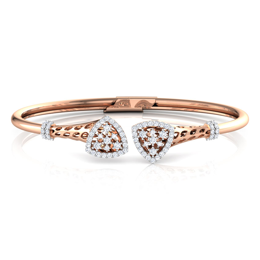 Diamond Bracelets 14 Karat Rose Gold Trigon Diamond Bracelet