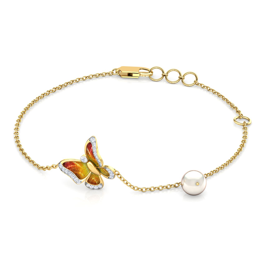 Soaring Orange Delicate Butterfly Bracelet