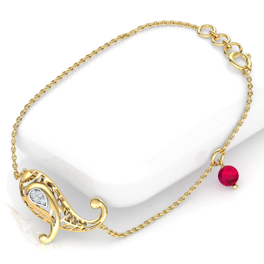 Elegant Paisley Gemstone Bracelet