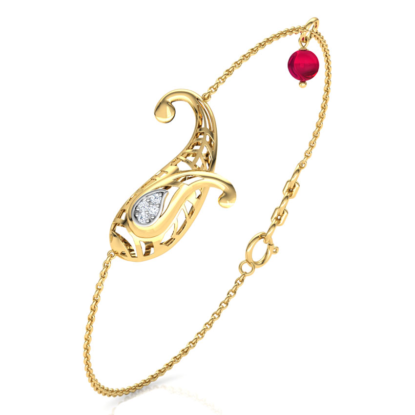 Elegant Paisley Gemstone Bracelet