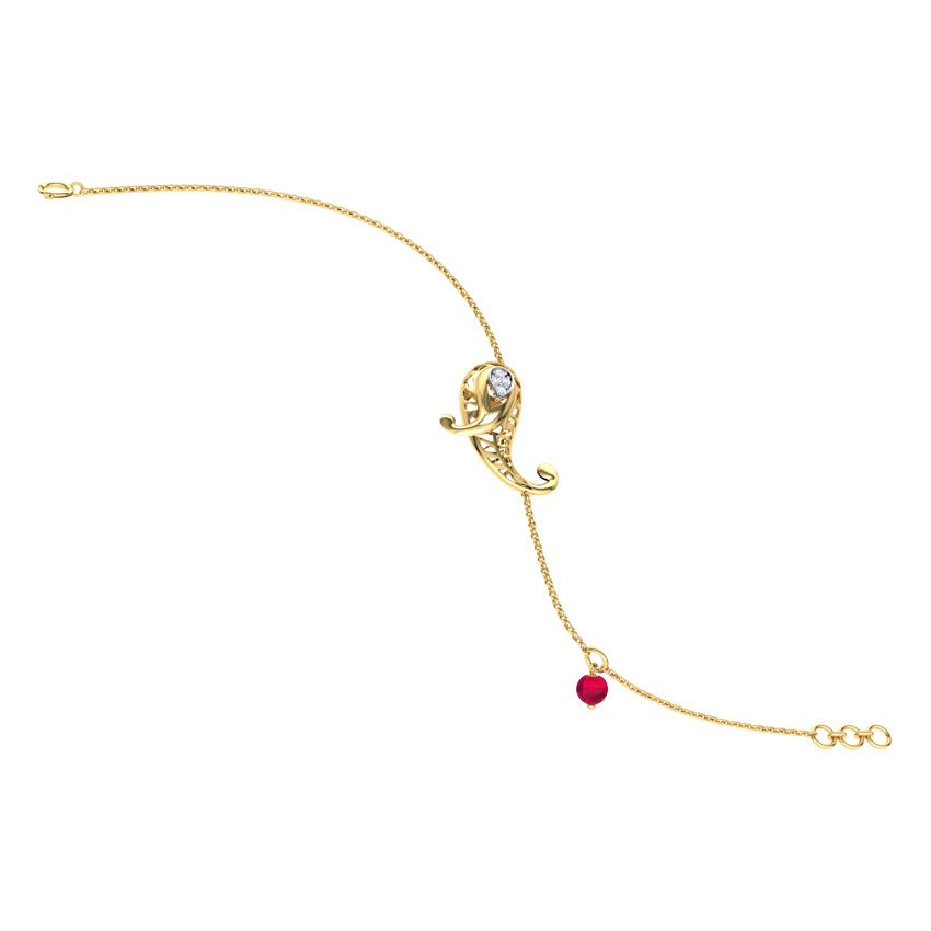 Elegant Paisley Gemstone Bracelet