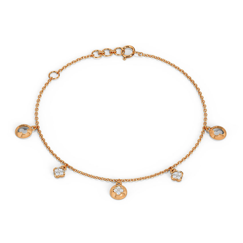 Diamond Bracelets 18 Karat White Gold Bloom Charm Diamond Bracelet