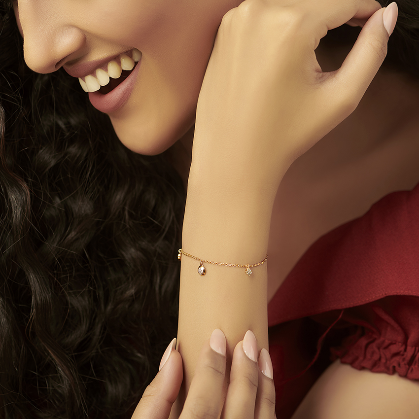 Diamond Bracelets 18 Karat White Gold Bloom Charm Diamond Bracelet