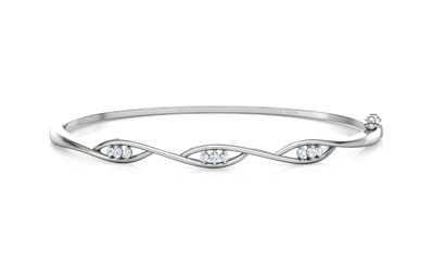 Diamond Bracelets 18 Karat White Gold Helix Diamond Bracelet