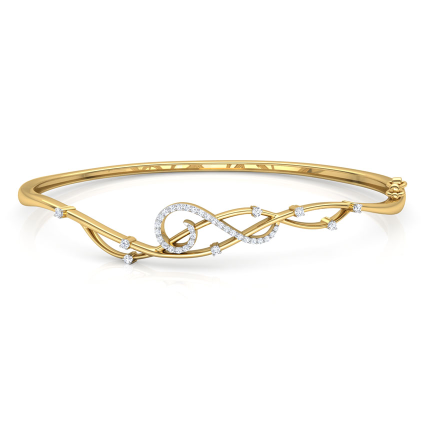 Diamond Bracelets 18 Karat Yellow Gold Glimmer Scroll Diamond Bracelet