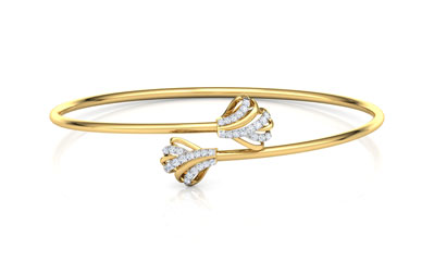 Diamond Bracelets 18 Karat Yellow Gold Ruffle Diamond Bracelet