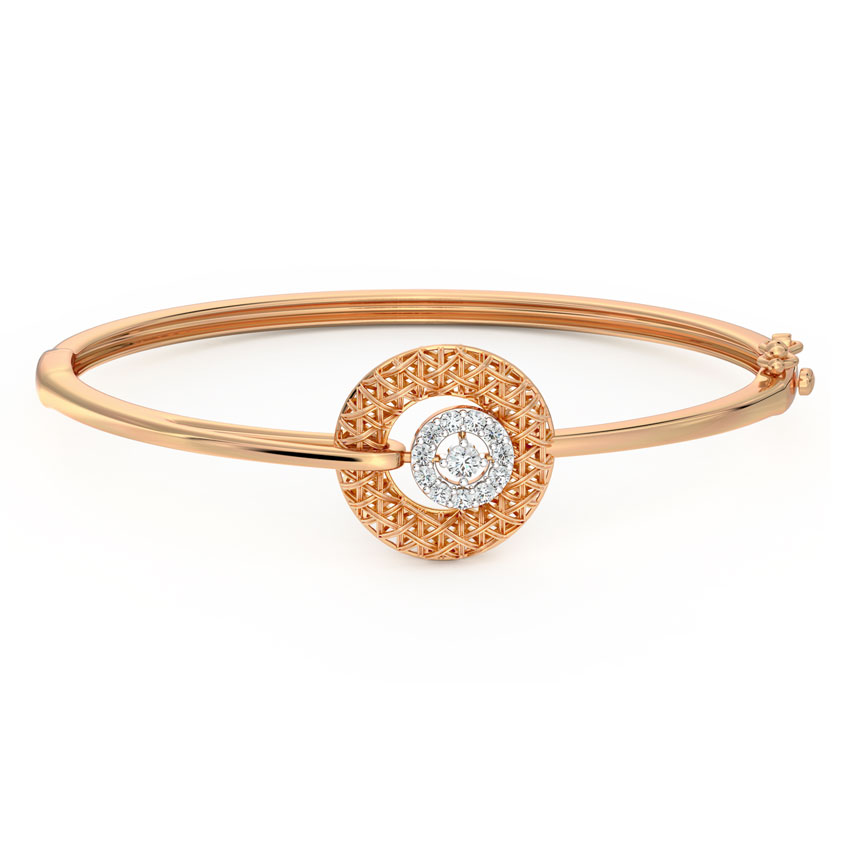 Diamond Bracelets 18 Karat Rose Gold Ornate Interlaced Diamond Bracelet