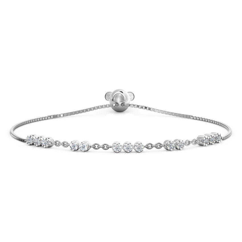 Diamond Bracelets 18 Karat White Gold Diamond Array Adjustable Bracelet
