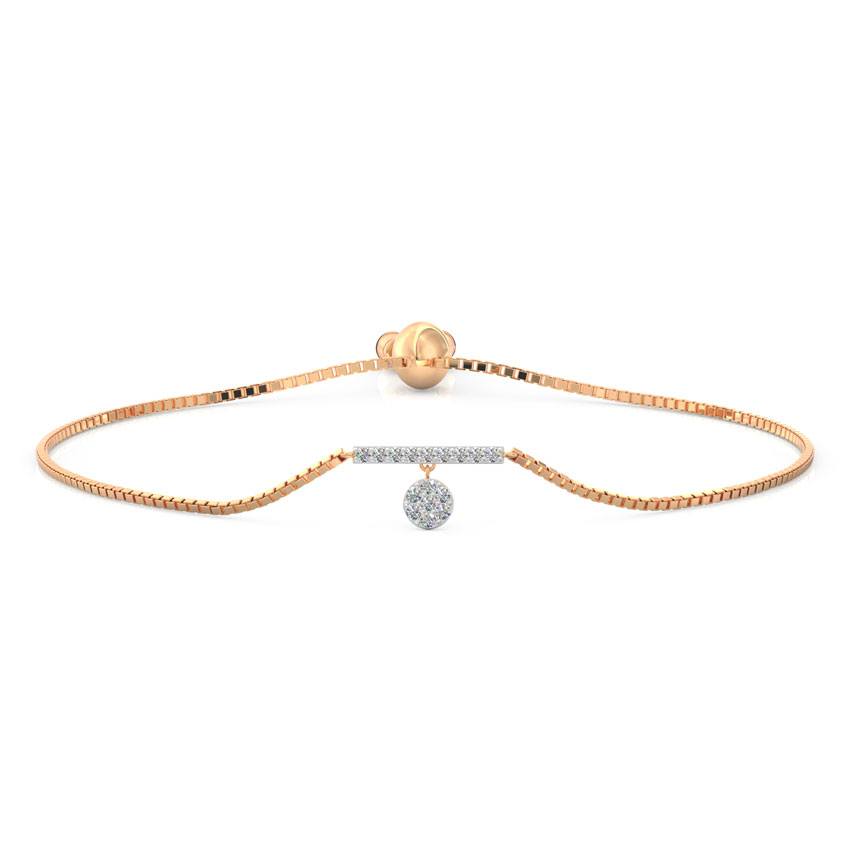 Diamond Bracelets 18 Karat Rose Gold Dangling Adjustable Diamond Bracelet