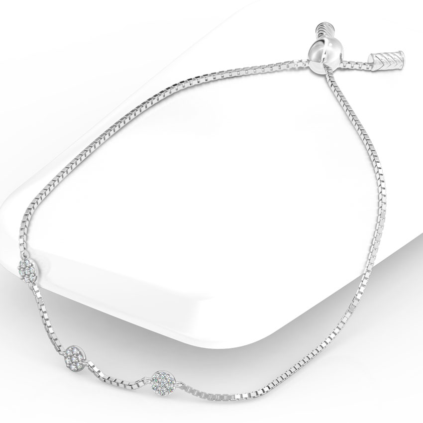 Cluster Diamond Adjustable Bracelet
